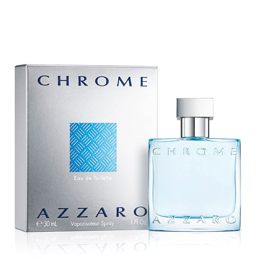 Chrome Eau De Toilette - Fresh Aquatic Mens Cologne - Citrus, Woody, Musky Fragrance -Fresh Notes of Bergamot - Everyday Wear - Classic Summer Beach Scent - Luxury Perfumes for Men